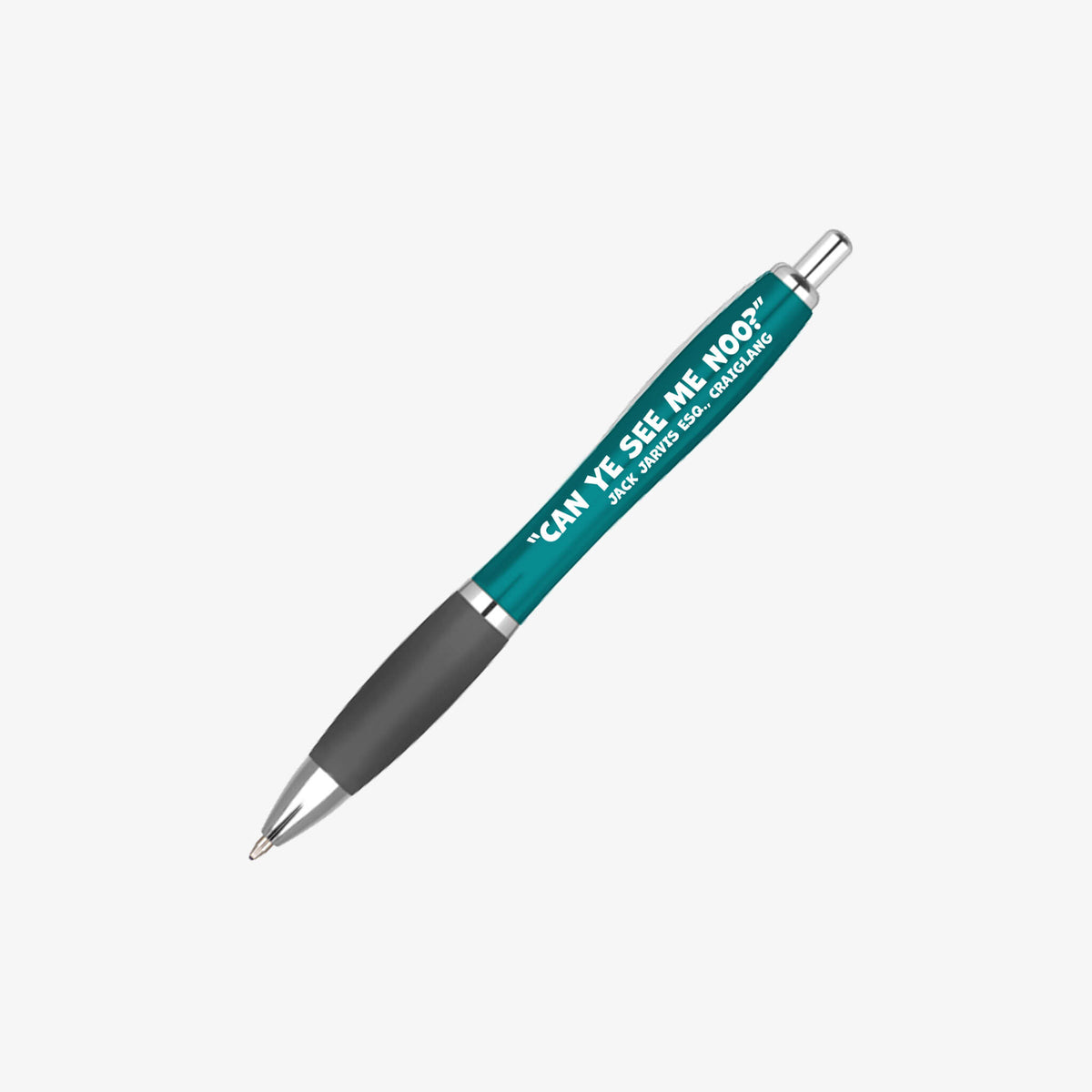 Jack Jarvis: Can Ye See Me Noo Ballpen with Aqua coloured barrel.