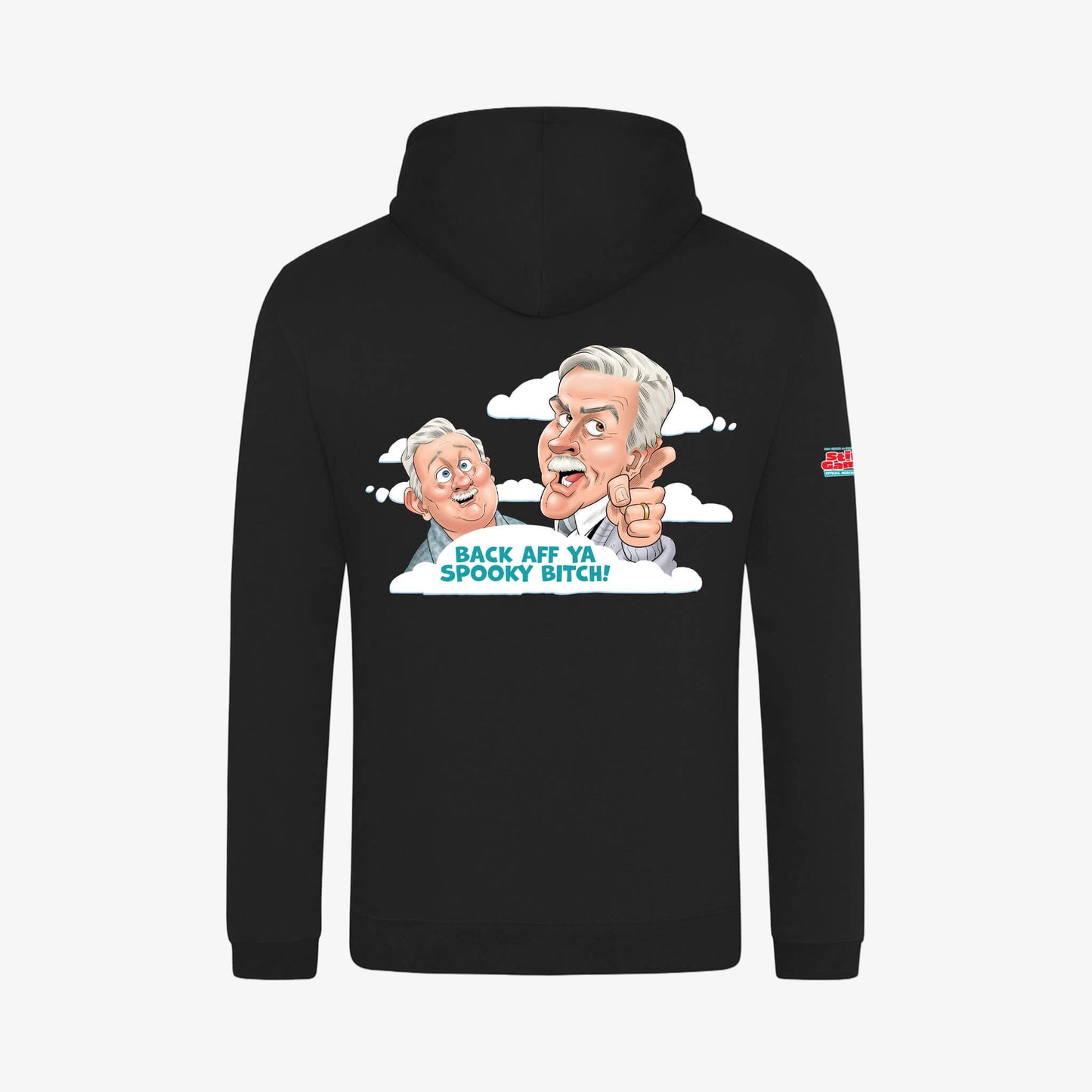 Back Aff Hoodie - Black - Back View - Official Still Game