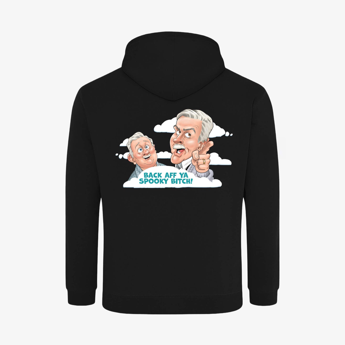 Back Aff Hoodie - Black - Back View - Official Still Game