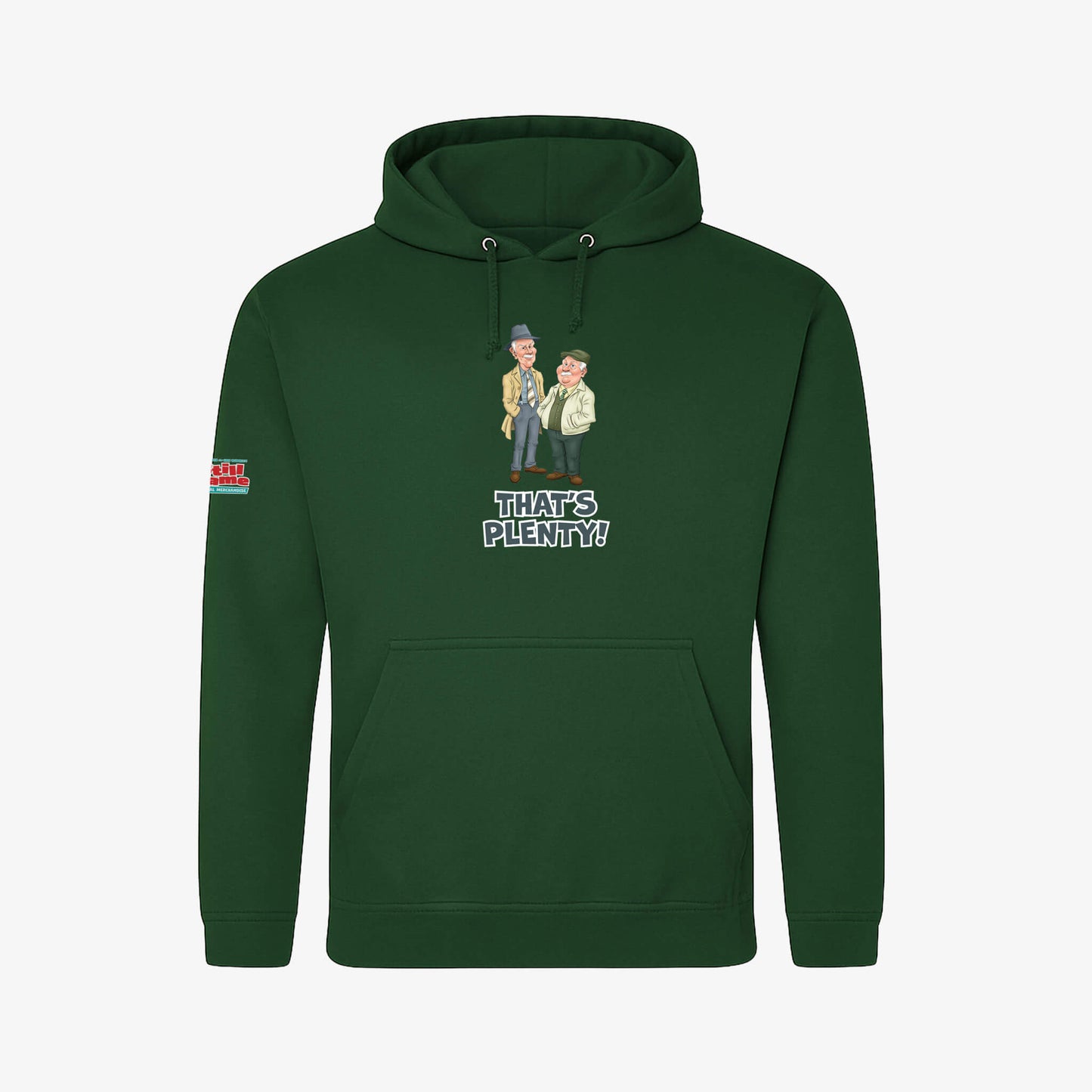 That's Plenty Hoodie - Bottle Green - Front View - Official Still Game