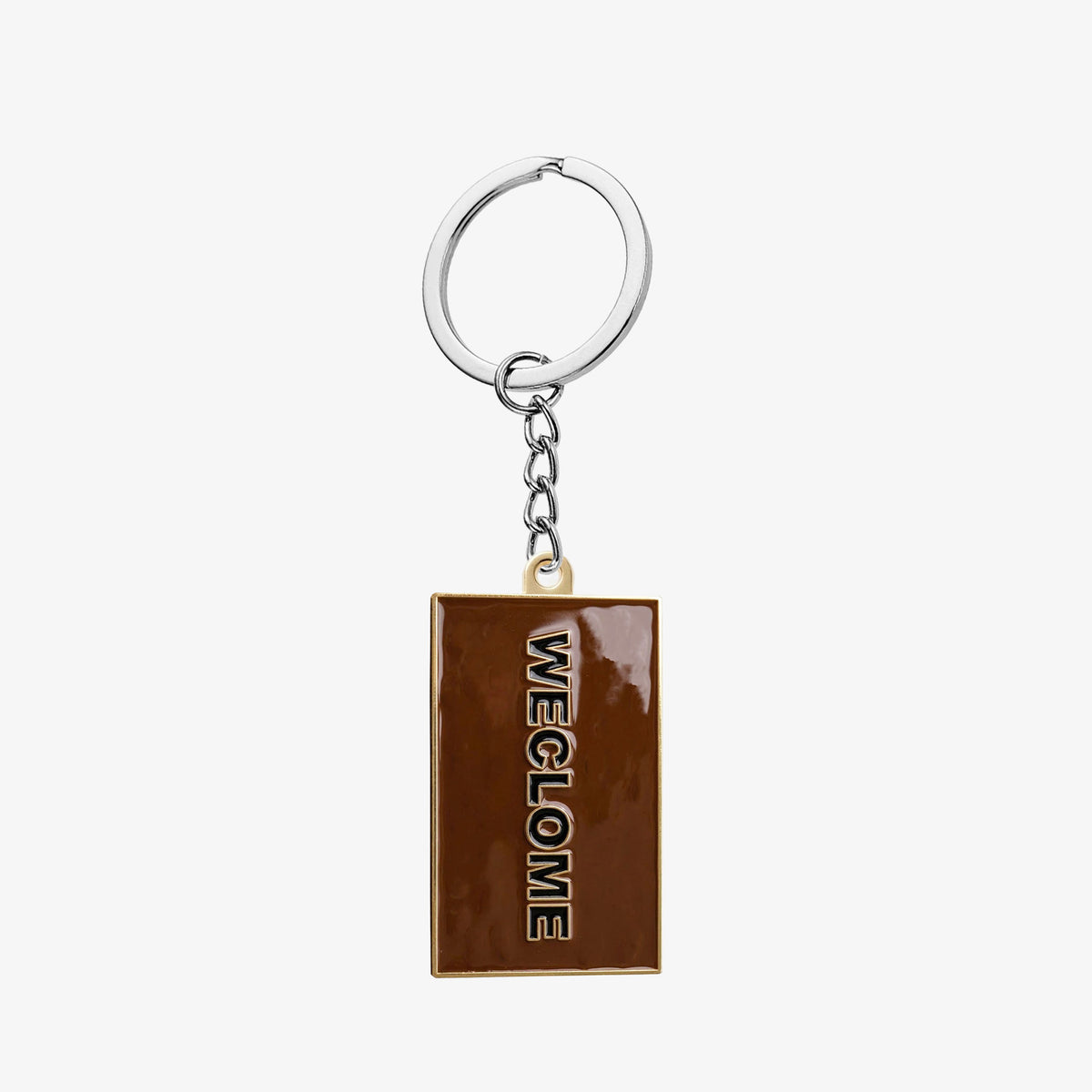 Soft enamel keyring in the shape of the Weclome Mat