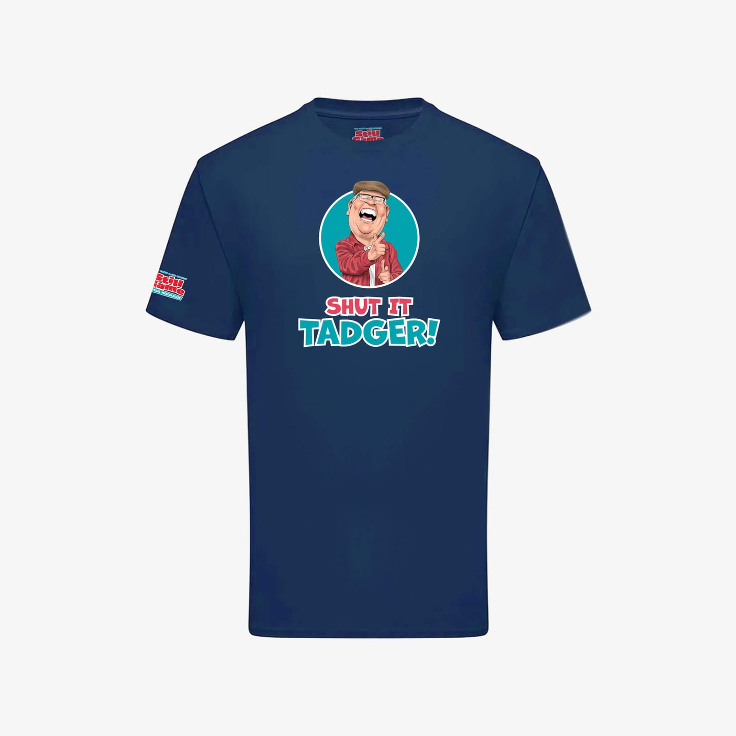 Shut It, Tadger! T-Shirt - Mountain Blue - Front View - Official Still Game