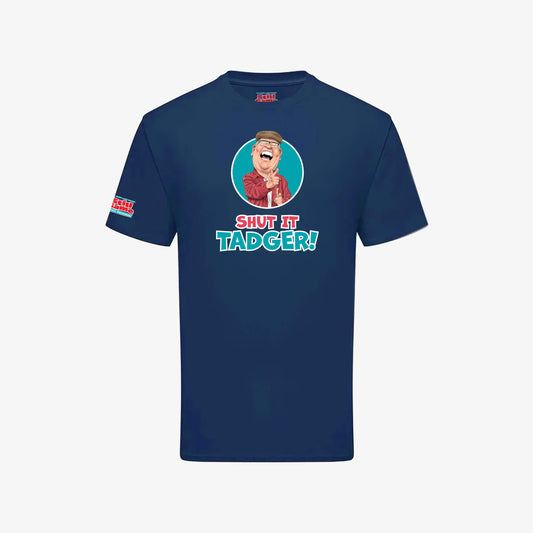 Shut It, Tadger! T-Shirt - Mountain Blue - Front View - Official Still Game