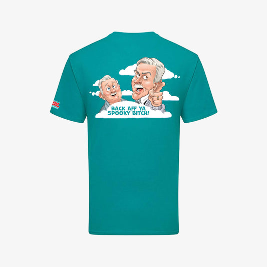 Back Aff T-Shirt - Teal - Back View - Official Still Game