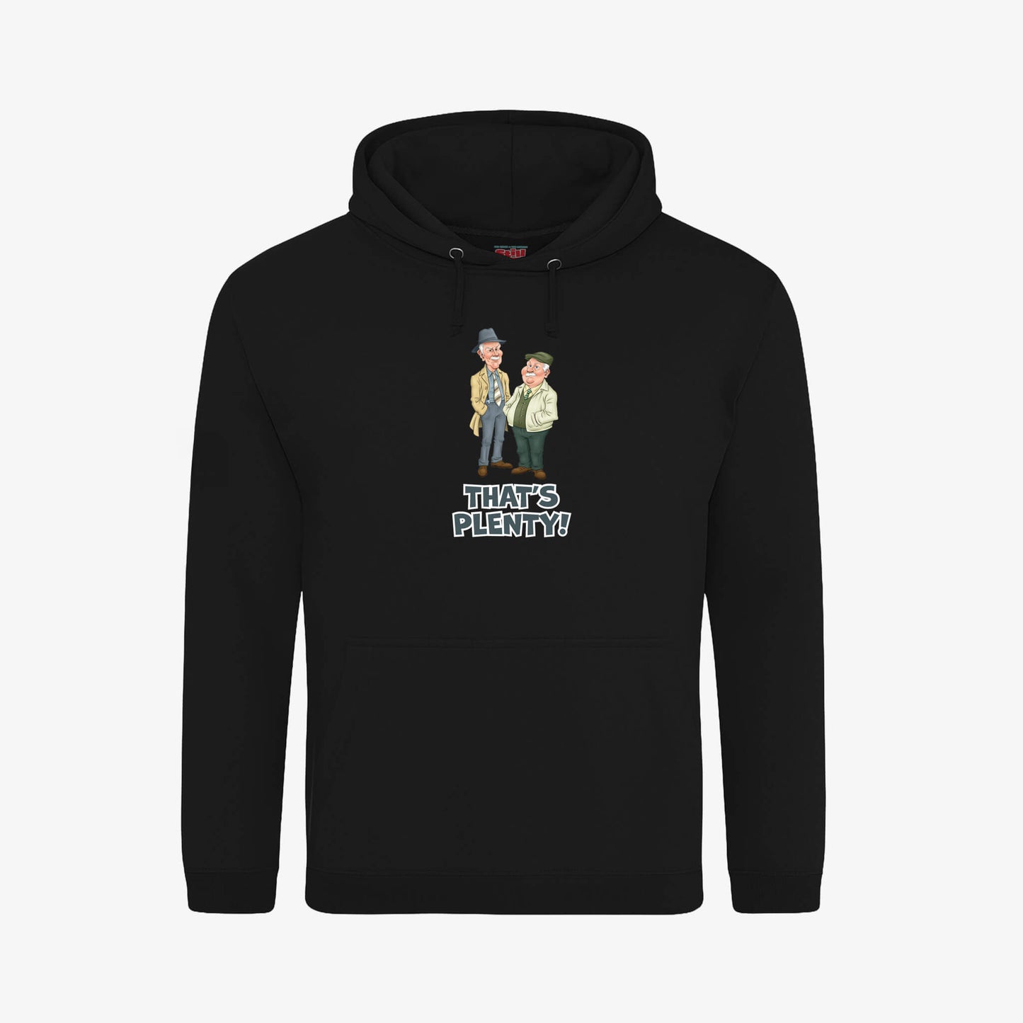 That's Plenty Hoodie - Black - Front View - Official Still Game