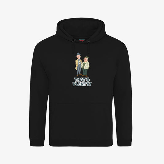 That's Plenty Hoodie - Black - Front View - Official Still Game