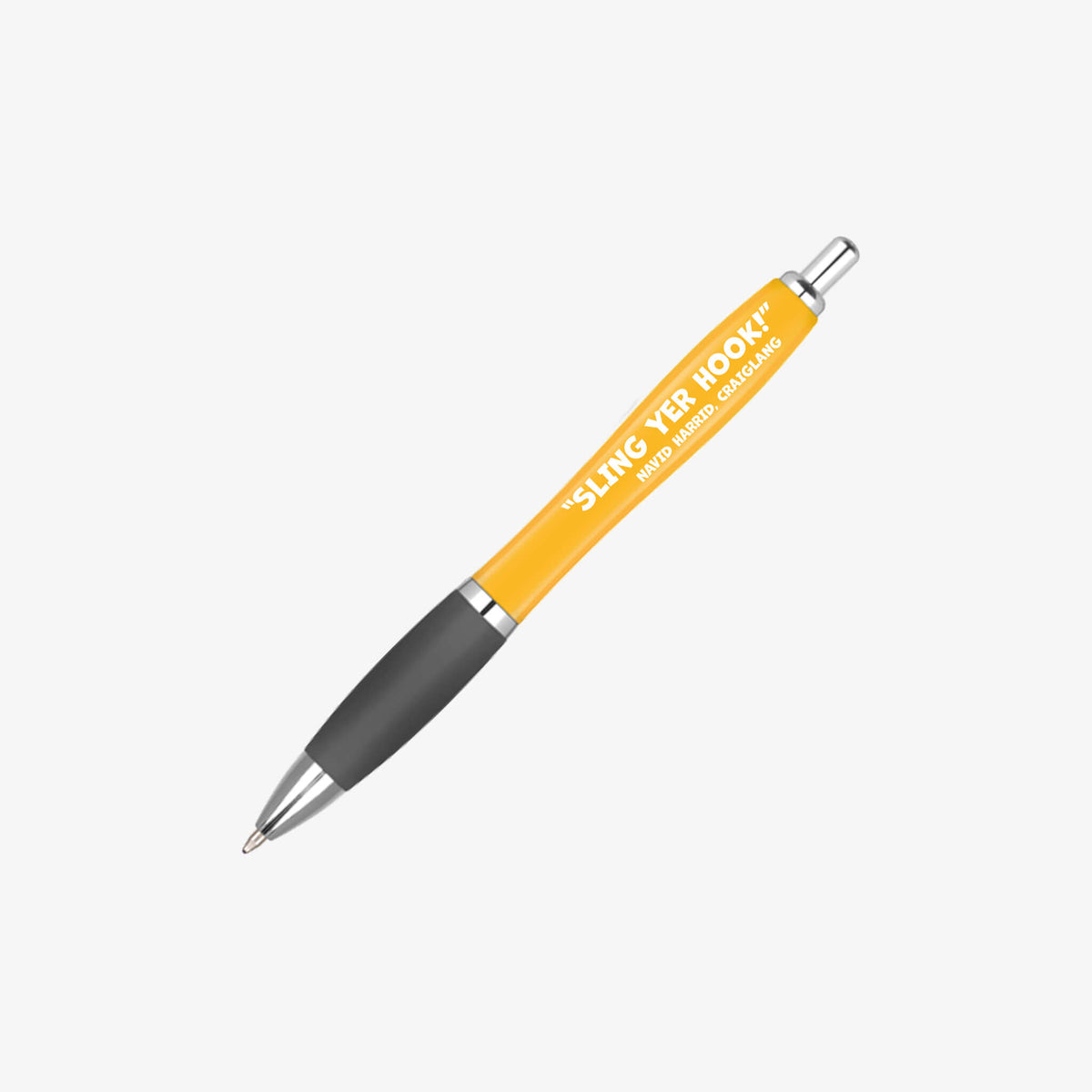 Navid Harrid: Sling Yer Hook! Ballpen with Yellow coloured barrel.