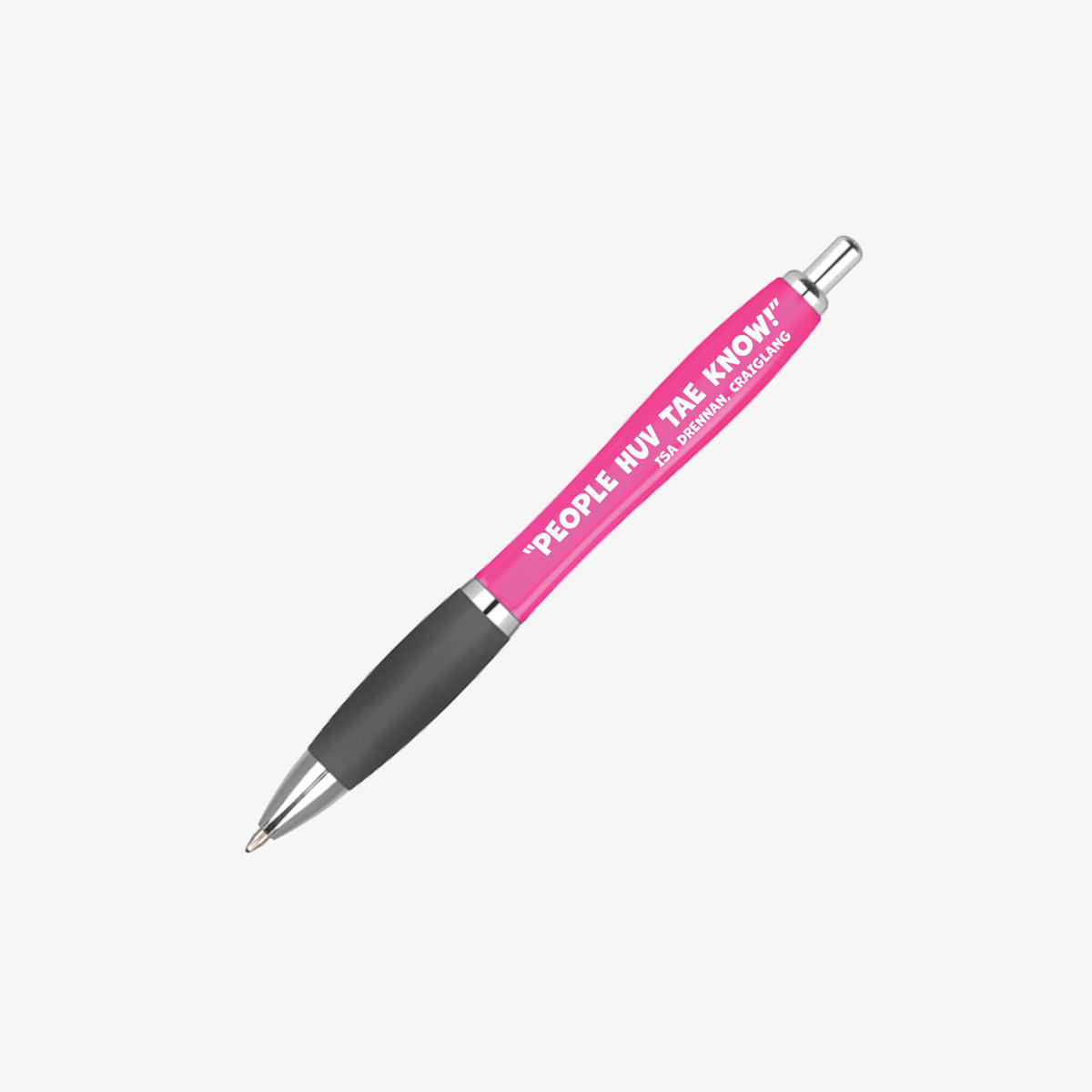 Isa Drennan: People Huv Tae Know Ballpen with Yellow coloured barrel.
