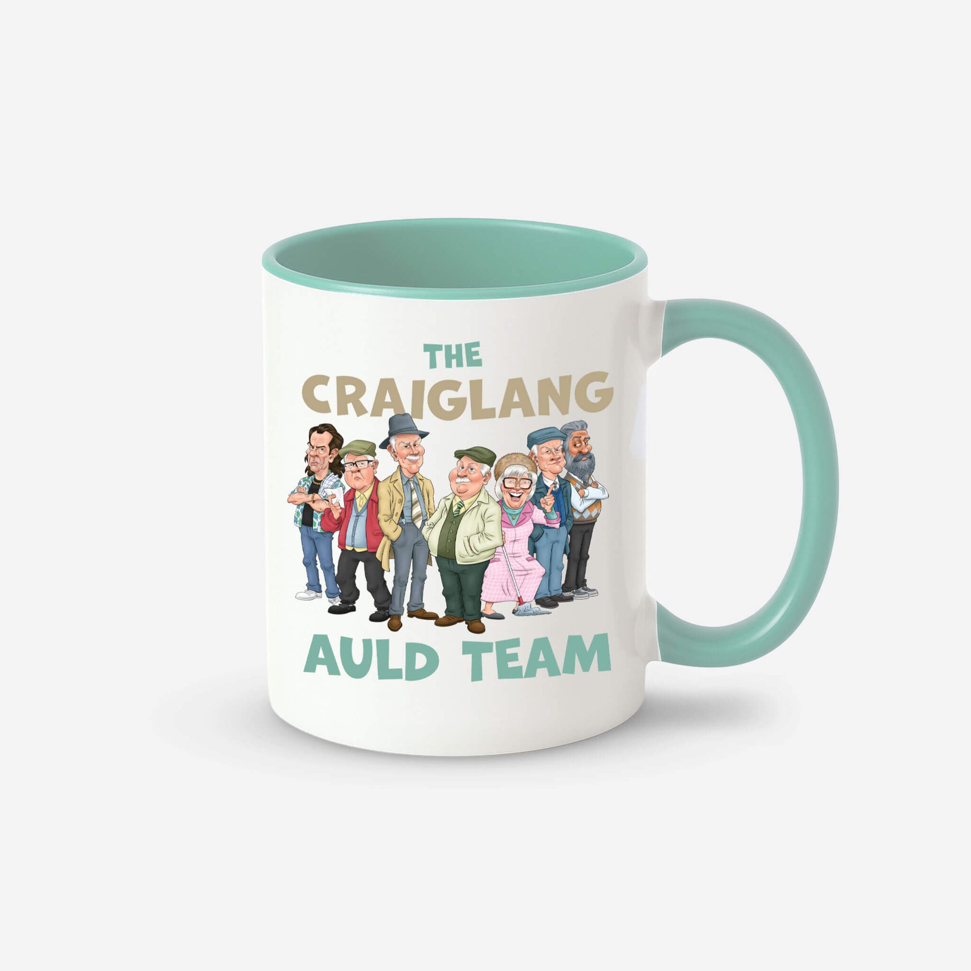 Auld Team Contrast Mug - White/Mint - Official Still Game