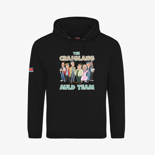 Auld Team Hoodie - Black - Front View - Official Still Game