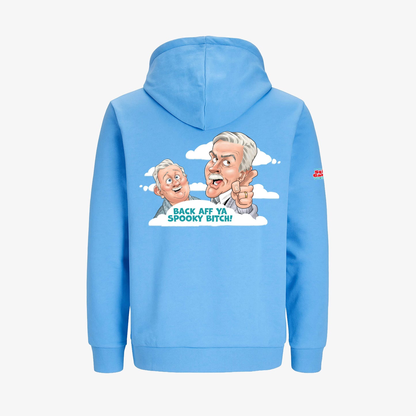 Back Aff Hoodie - Azure Blue - Back View - Official Still Game