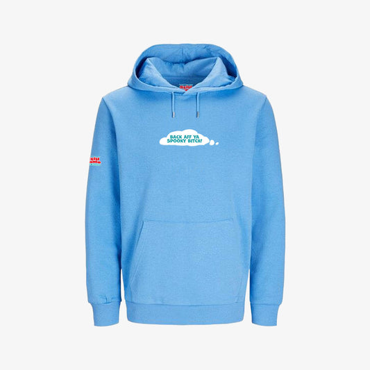 Back Aff Hoodie - Azure Blue - Front View - Official Still Game