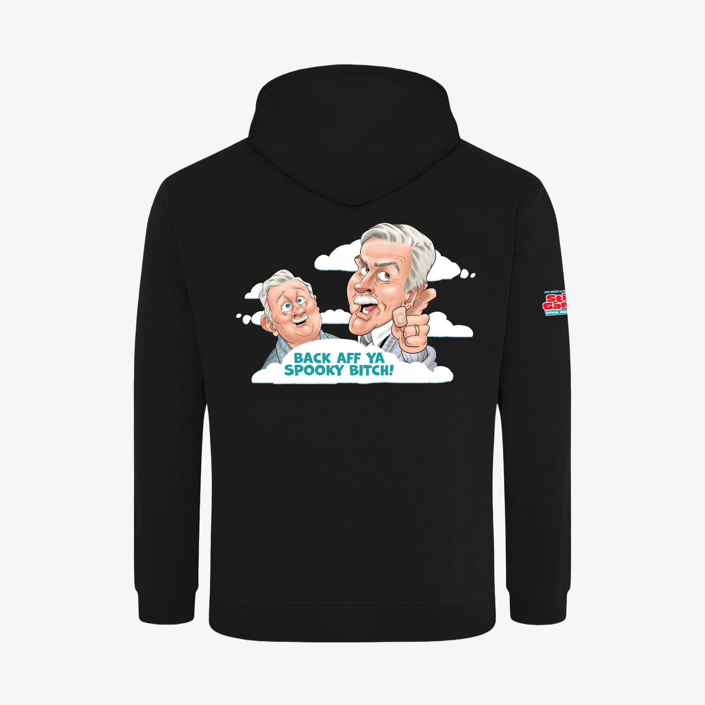 Back Aff Hoodie - Black - Back View - Official Still Game