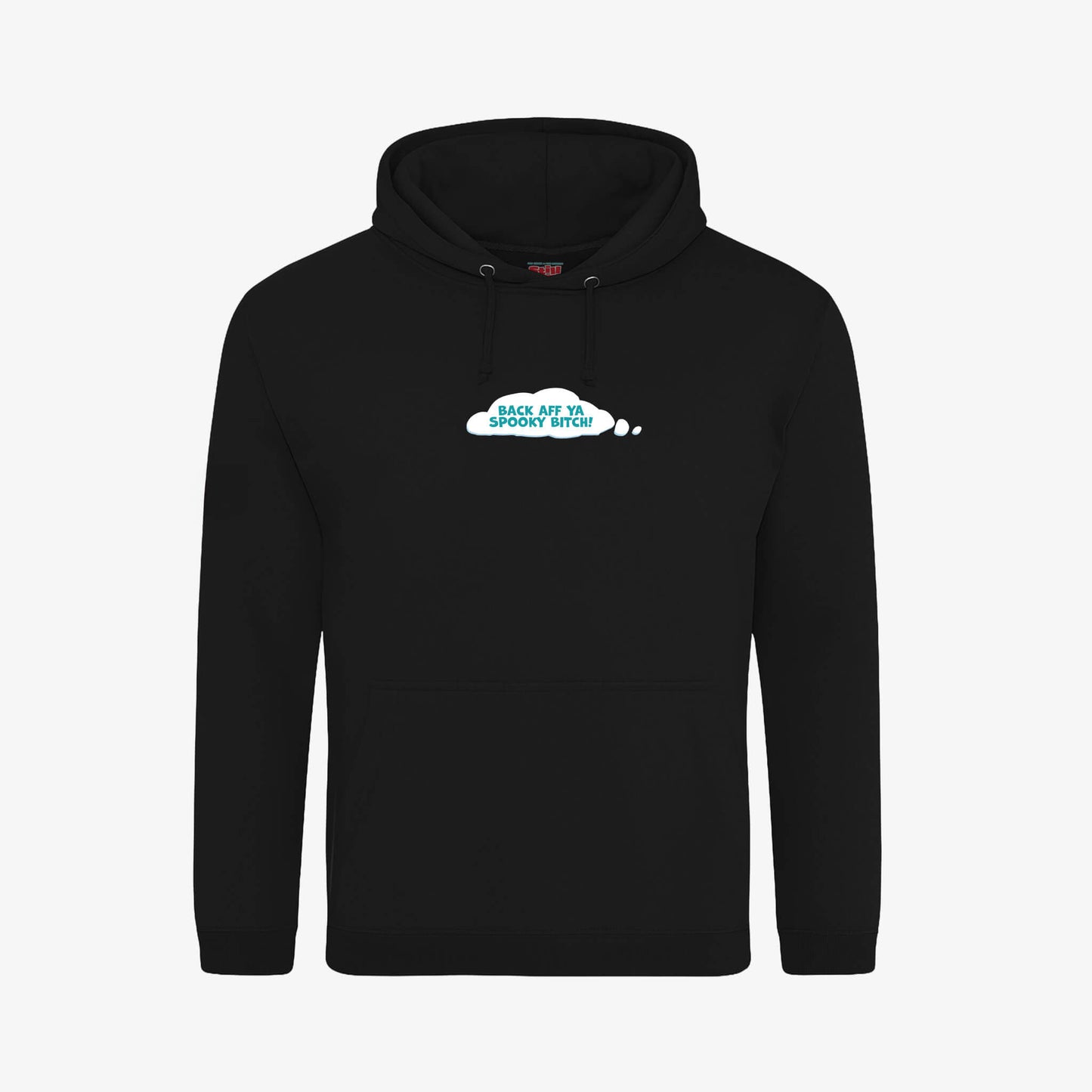 Back Aff Hoodie - Black - Front View - Official Still Game