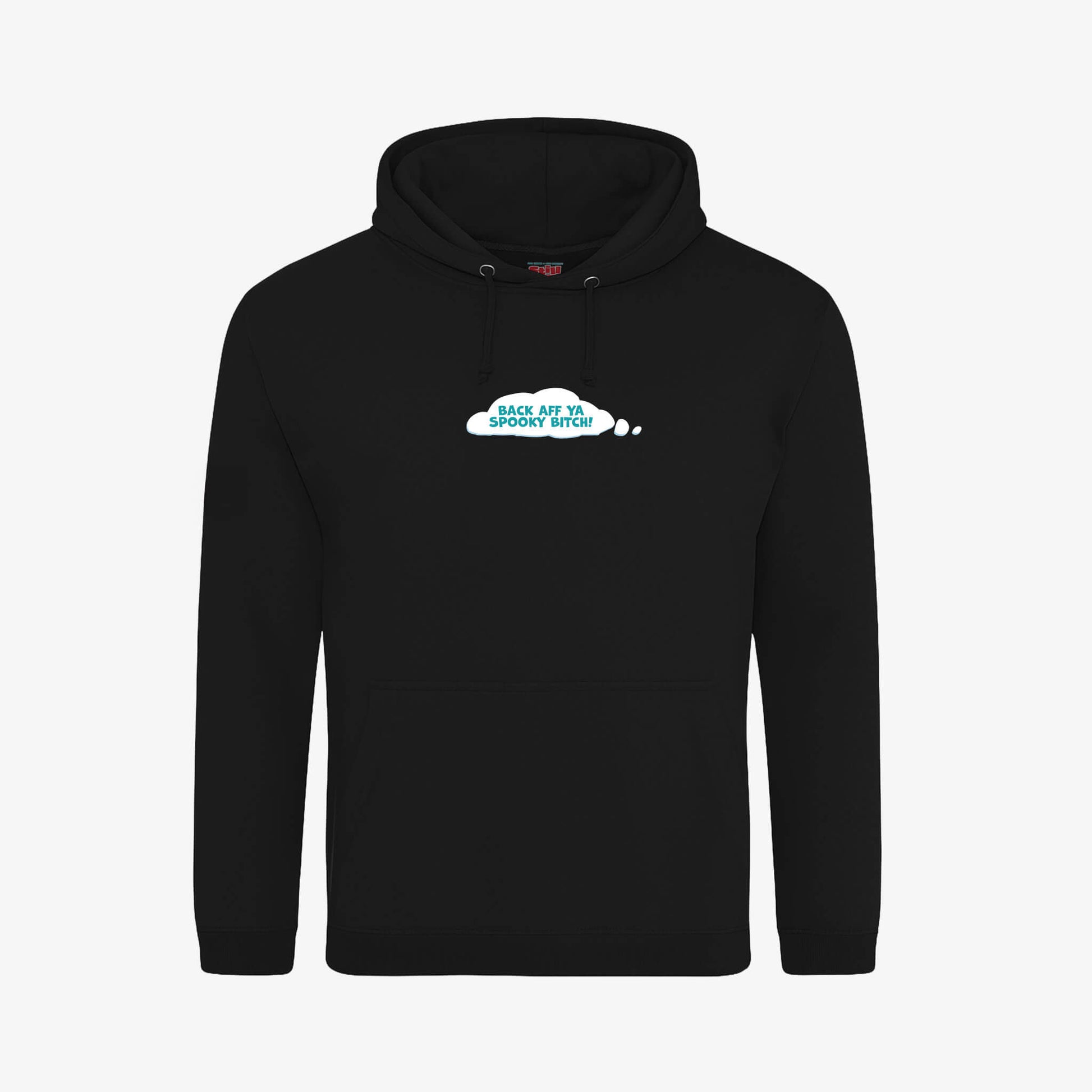 Back Aff Hoodie - Black - Front View - Official Still Game