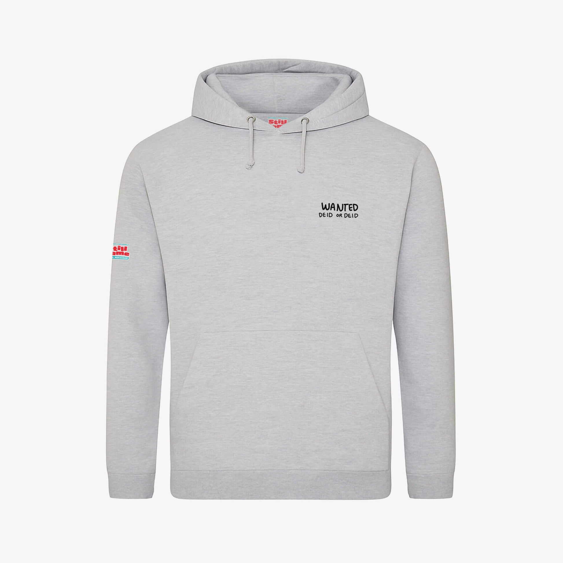Deid Or Deid Hoodie - Light Grey - Front View - Official Still Game