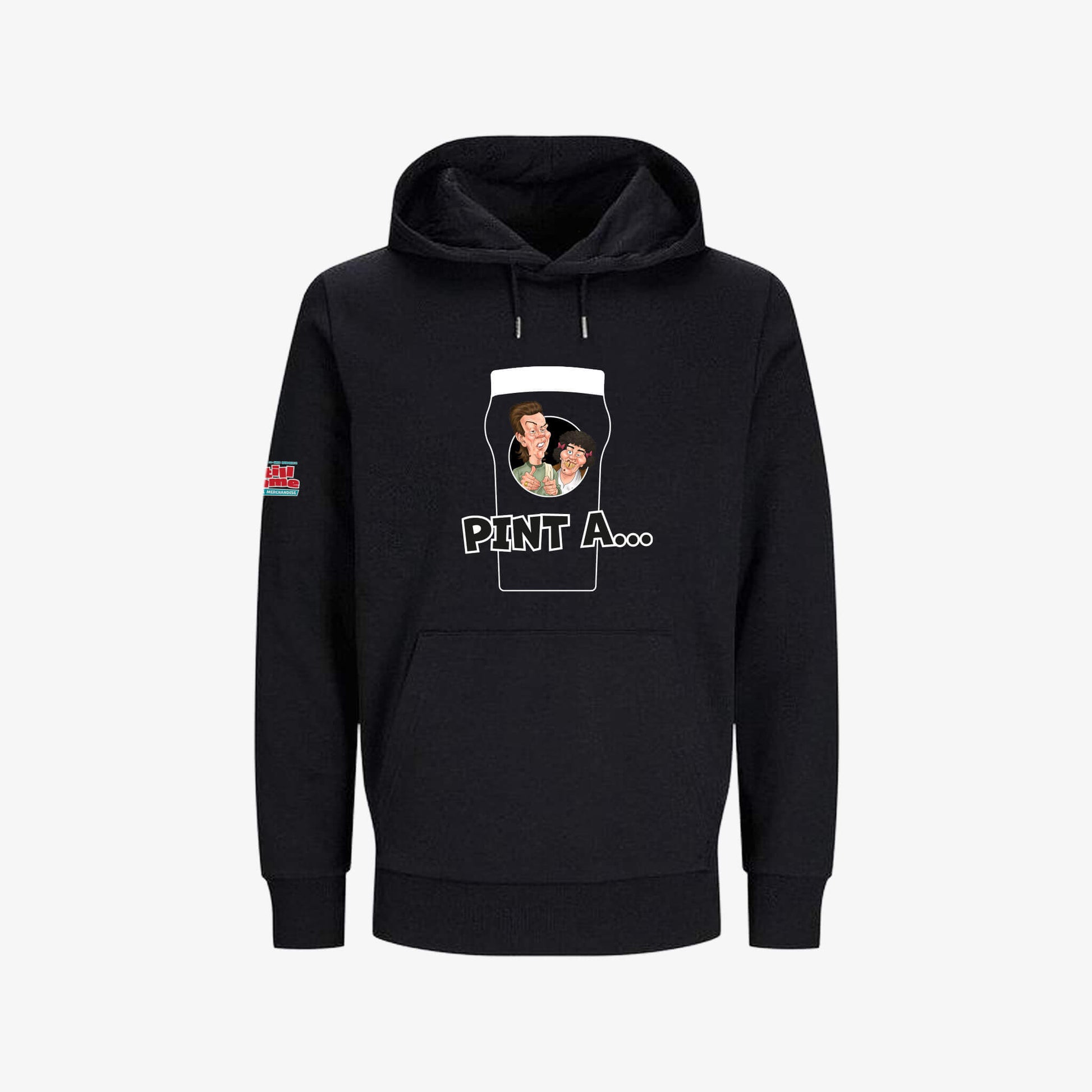 Pint A... Hoodie - Black - Front View - Official Still Game