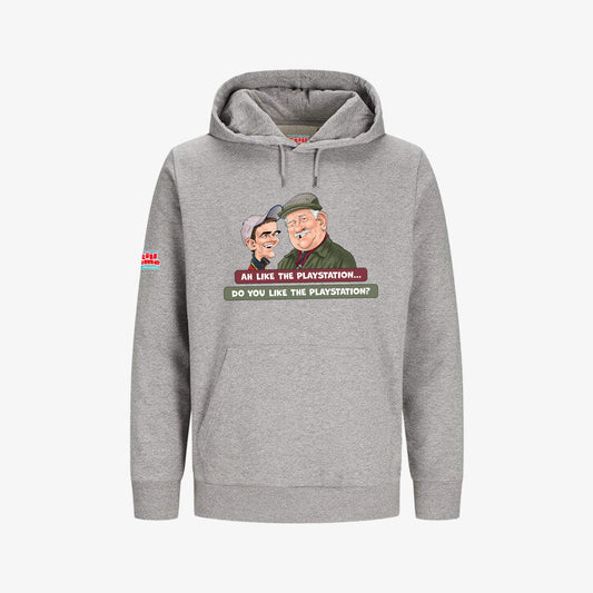 Ah Like The PlayStation Hoodie - Light Grey - Front View - Official Still Game