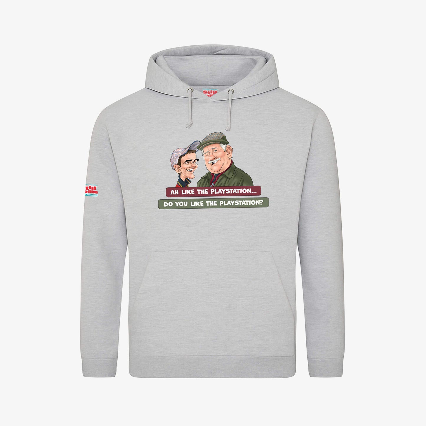 Ah Like The PlayStation Hoodie - Light Grey - Front View - Official Still Game