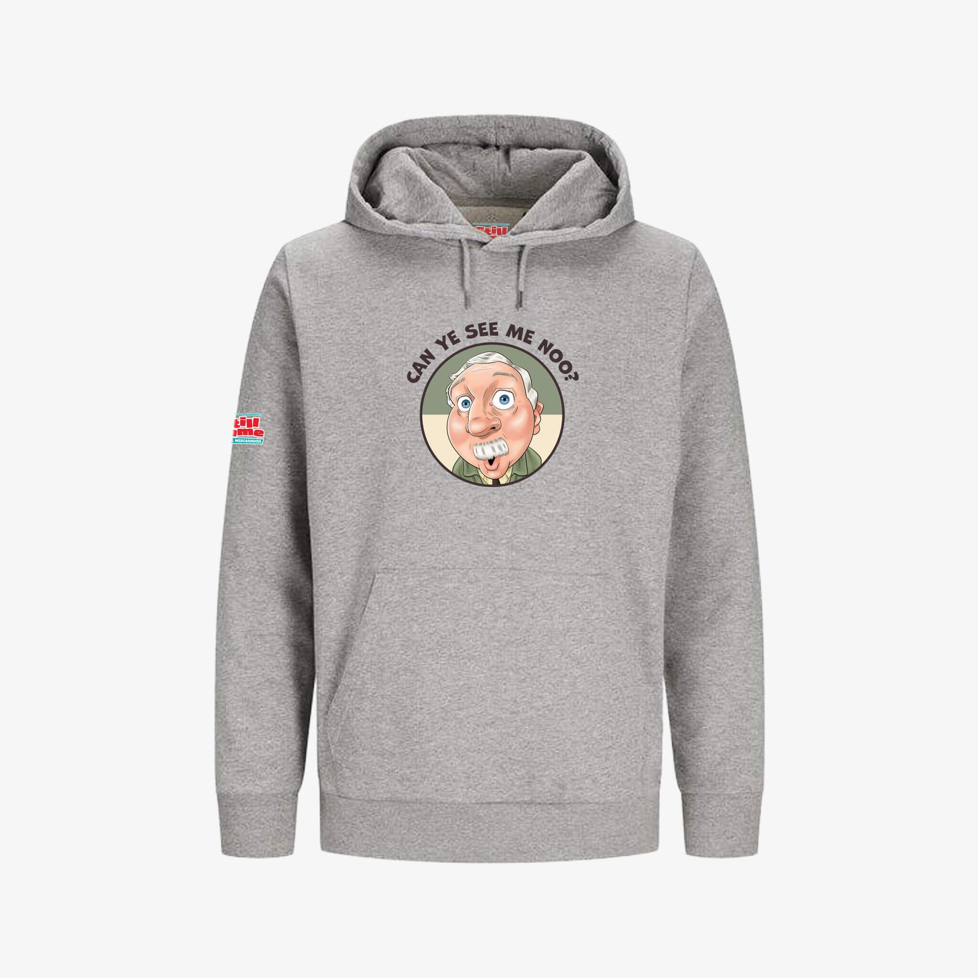 Can Ye See Me Noo Hoodie - Light Grey - Front View - Official Still Game