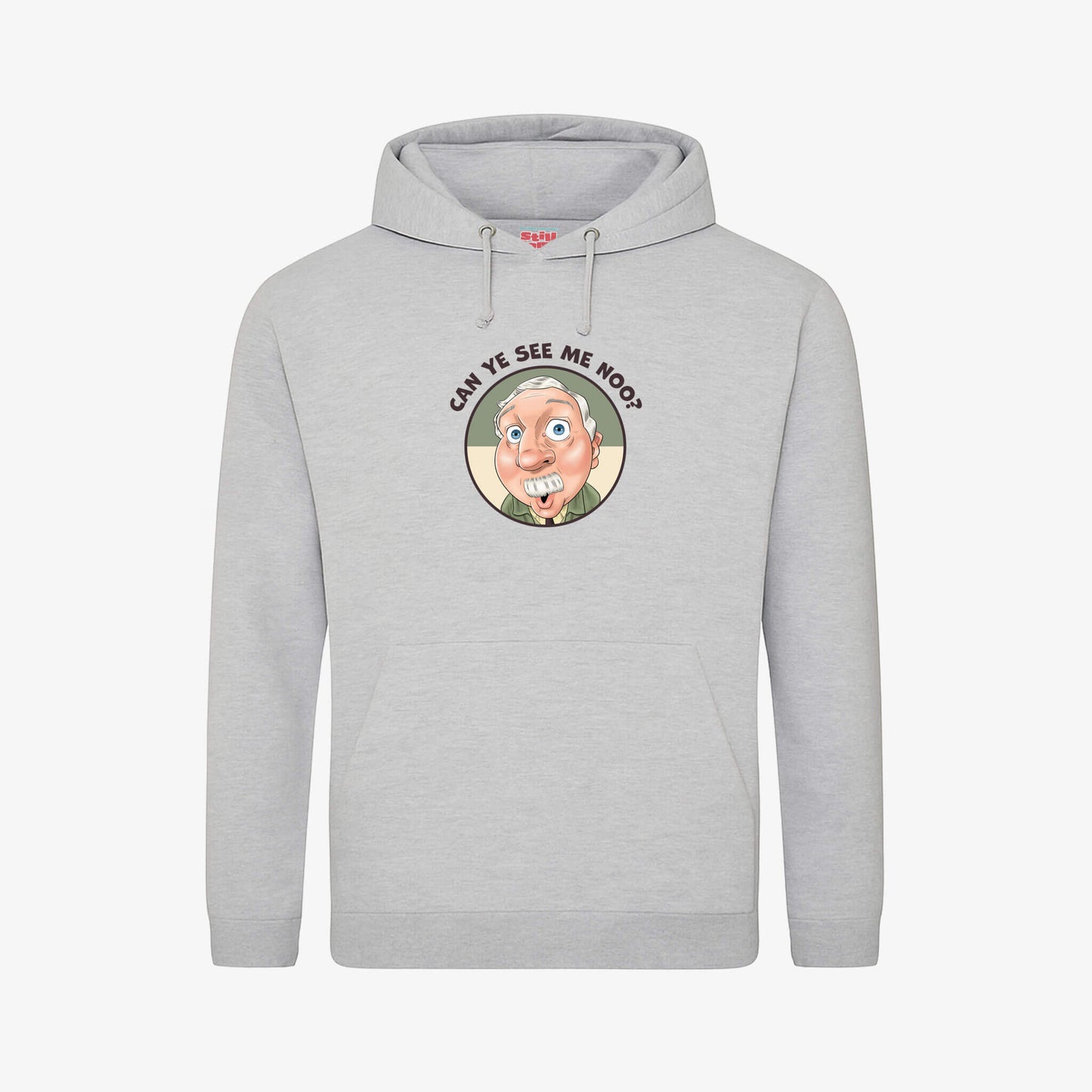 Can Ye See Me Noo Hoodie - Grey - Front View - Official Still Game