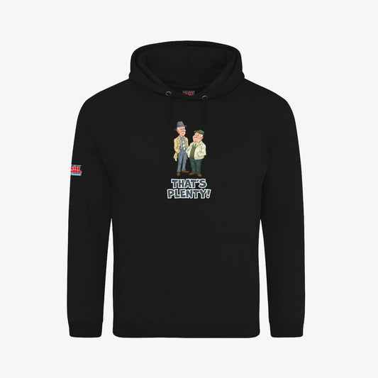 That's Plenty Hoodie - Black- Front View - Official Still Game