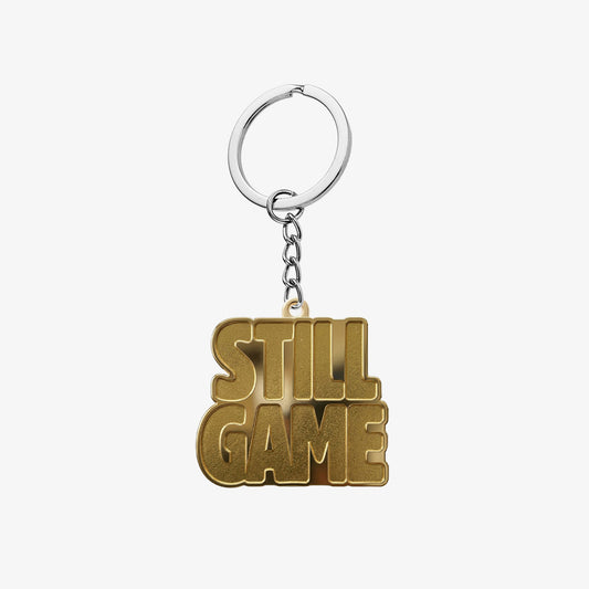 Gold metal Still Game keyring