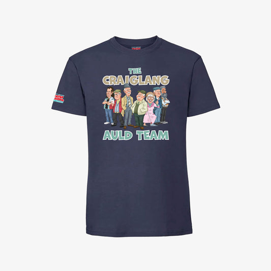 Auld Team T-Shirt - Navy - Front View - Official Still Game