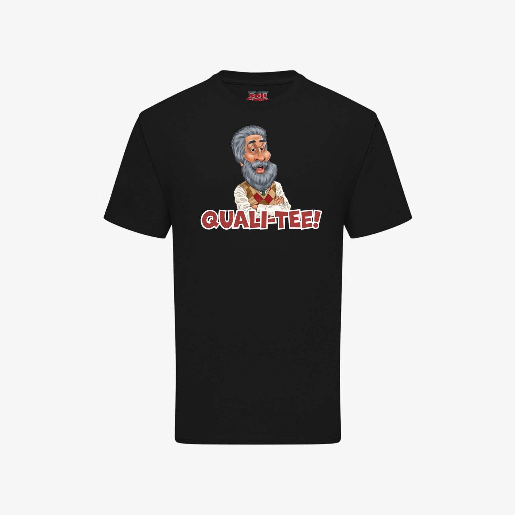 Quality T-Shirt - Black - Front View - Official Still Game