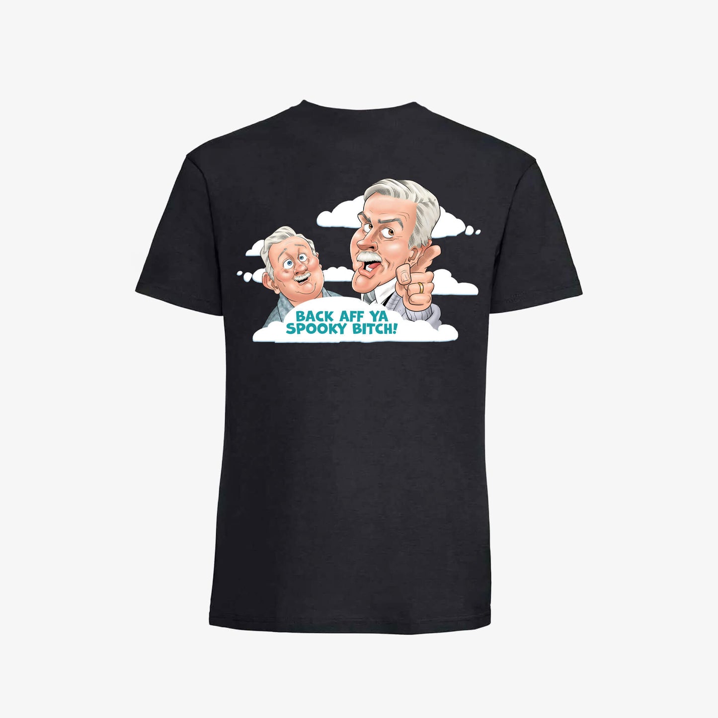 Back Aff T-Shirt - Black - back View - Official Still Game