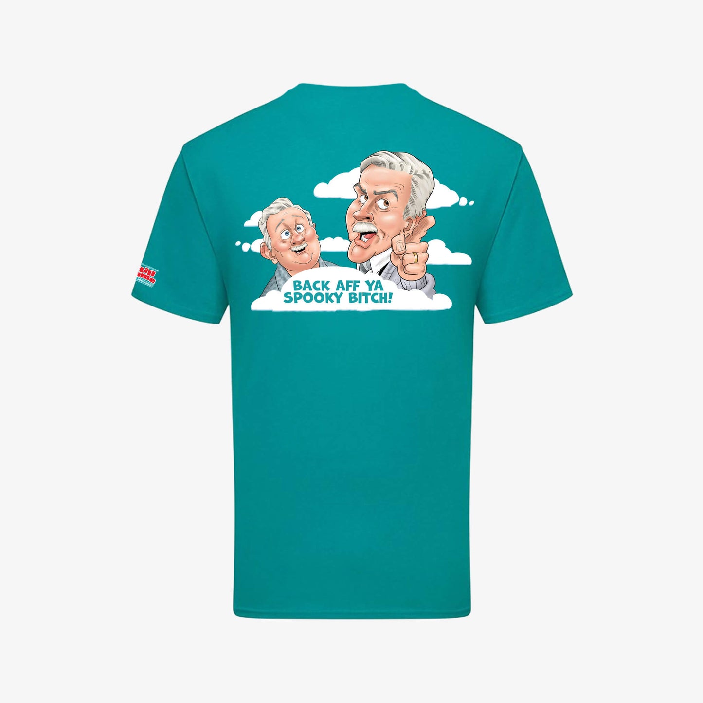 Back Aff T-Shirt - Teal - Back View - Official Still Game