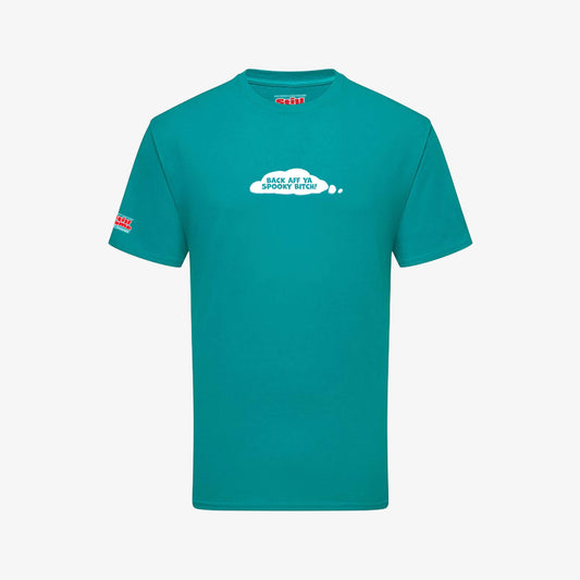 Back Aff T-Shirt - Teal - Front View - Official Still Game