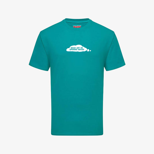 Back Aff T-Shirt - Teal - Front View - Official Still Game