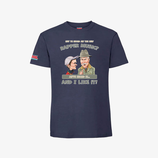 Huv Ye Heard Aw The New Rapper Music T-Shirt - Navy - Front View - Official Still Game